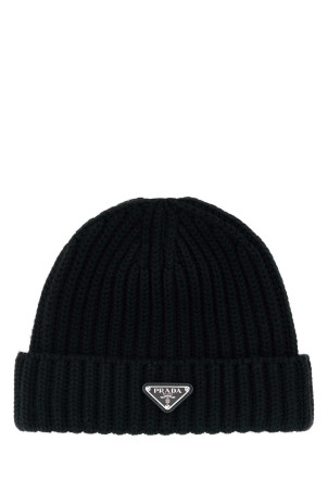 Black wool beanie hat Black PRADA (2HC3902DZL)
