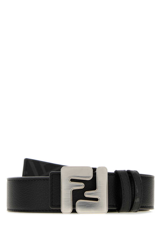 Black leather reversible belt FENDI (7C0556AQWH)