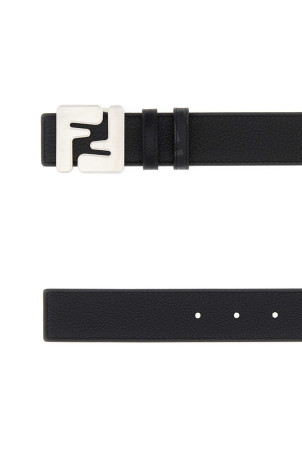 Black leather reversible belt FENDI (7C0556AQWH)