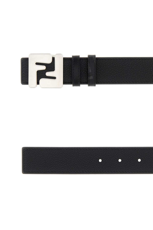 Black leather reversible belt FENDI (7C0556AQWH)