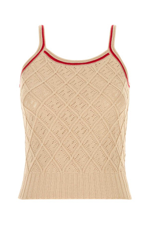 Beige cotton tank top FENDI (FZXF01AWIM)