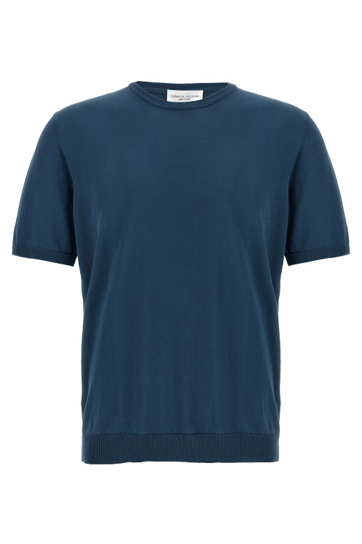 Хлопковый свитер синего цвета ROBERTO COLLINA 261MYA1002114