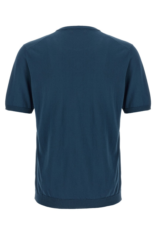 Хлопковый свитер синего цвета ROBERTO COLLINA 261MYA1002114