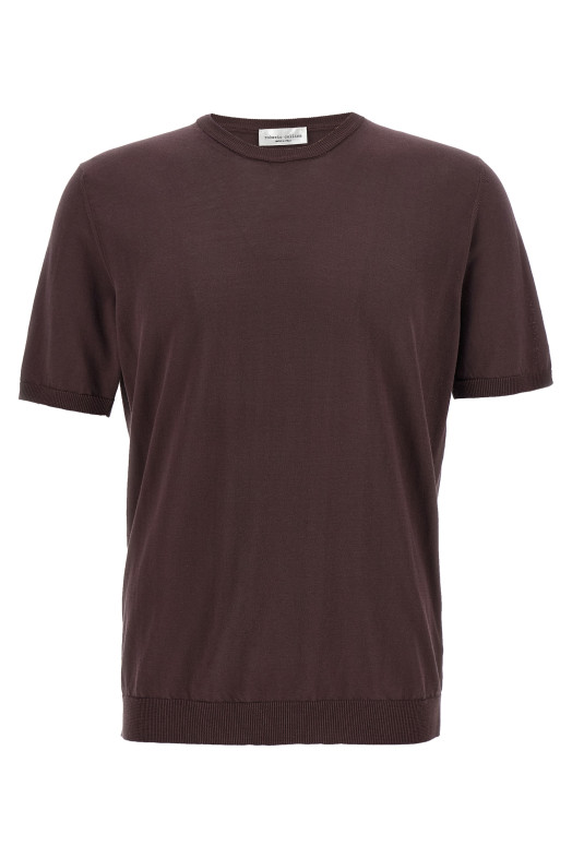 Хлопковый свитер фиолетового цвета ROBERTO COLLINA 261MYA1002137