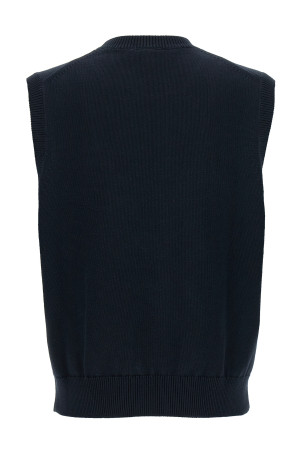 Хлопковый жилет с жаккардовым узором, синий LACOSTE AH07902I7