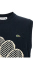 Хлопковый жилет с жаккардовым узором, синий LACOSTE AH07902I7
