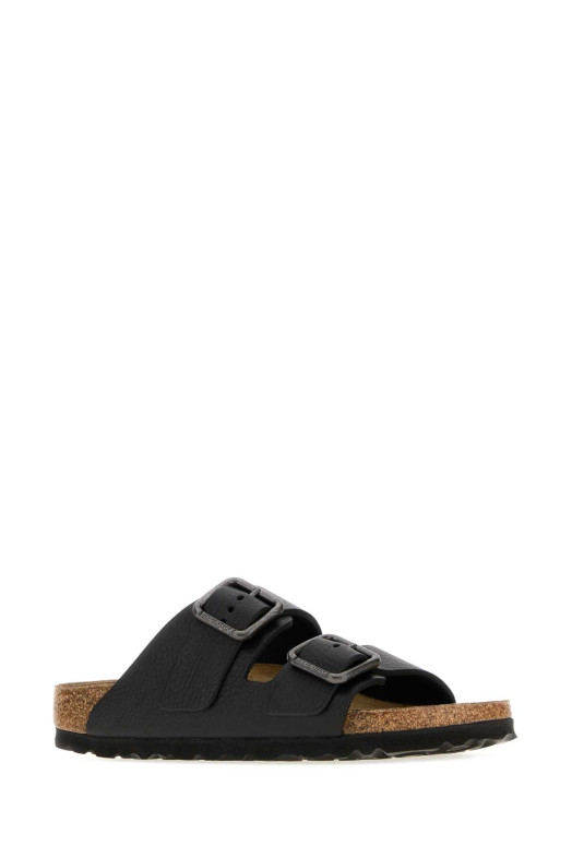 Black leather Arizona slippers Black BIRKENSTOCK (1030707)