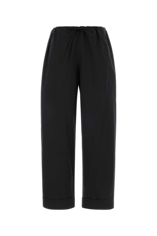 Black poplin wide-leg Delano pant Black THE ROW (10772W2517)