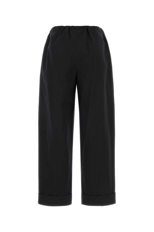 Black poplin wide-leg Delano pant Black THE ROW (10772W2517)