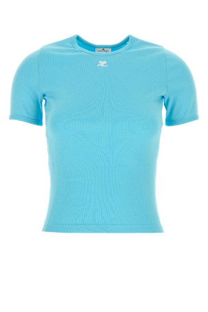 Light-blue cotton t-shirt COURREGES (125JTS017JS0203)