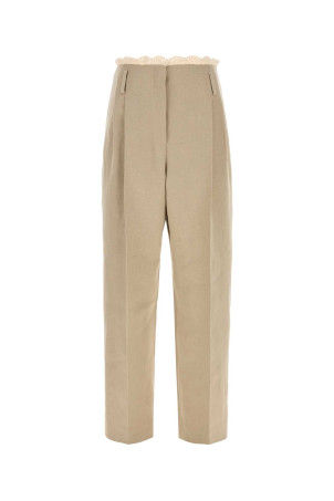 Бежевые брюки с широкими брючинами из смешанного льна Beige MAGDA BUTRYM (190526)