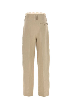 Бежевые брюки с широкими брючинами из смешанного льна Beige MAGDA BUTRYM (190526)