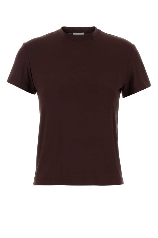 Chocolate stretch cupro t-shirt Brown MAGDA BUTRYM (192426)