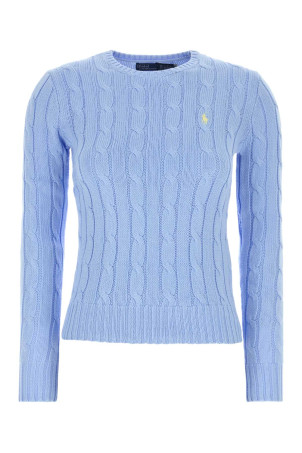 Світло-блакитний бавовняний светр POLO RALPH LAUREN (211971869)