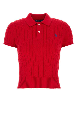 Красная хлопковая рубашка-поло POLO RALPH LAUREN (211972118)