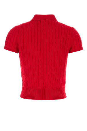 Красная хлопковая рубашка-поло POLO RALPH LAUREN (211972118)