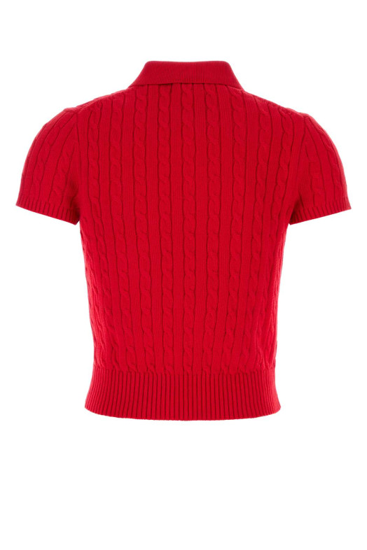 Красная хлопковая рубашка-поло POLO RALPH LAUREN (211972118)