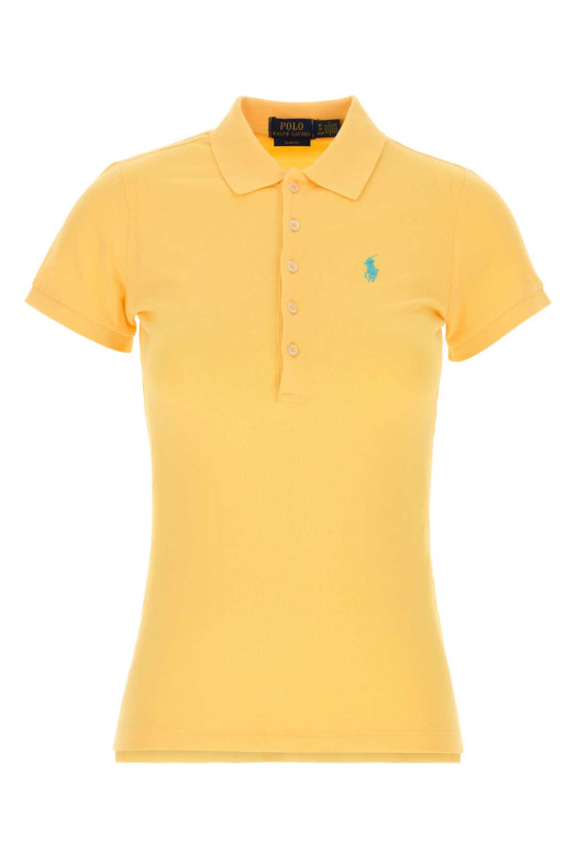 Жовта еластична сорочка-поло з піке від POLO RALPH LAUREN (211B18200)