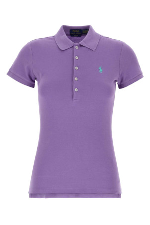 Фіолетова еластична сорочка-поло з піке, чорна POLO RALPH LAUREN (211B18200)