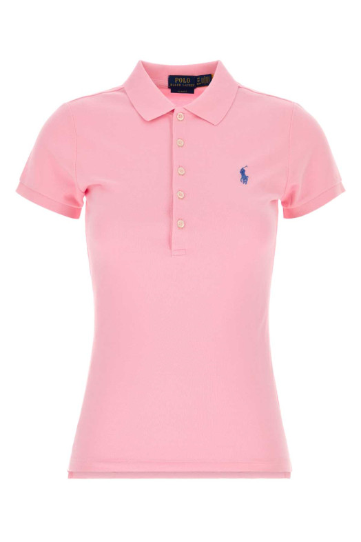 Рожева еластична сорочка-поло з піке, зелена POLO RALPH LAUREN (211B18200)