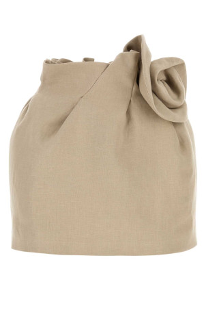 Beige linen blend mini skirt Beige MAGDA BUTRYM (233526)