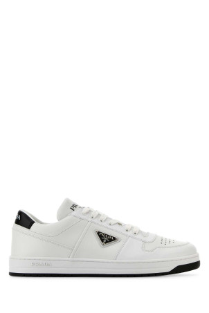 White leather Downtown sneakers Black PRADA (2EE364FD0033LJ6)