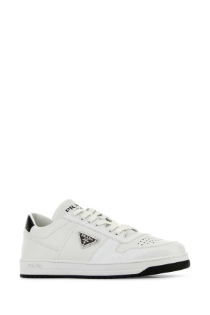White leather Downtown sneakers Black PRADA (2EE364FD0033LJ6)