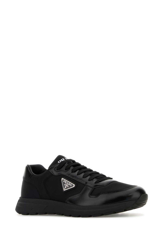 Black nylon and leather Prax 2.0 sneakers Black PRADA (2EE443FG0003LF5)