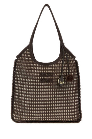 Brown crochet Ivy shopping bag MIU MIU (5BG231VOBY2I0C)