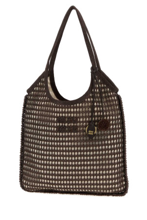 Brown crochet Ivy shopping bag MIU MIU (5BG231VOBY2I0C)