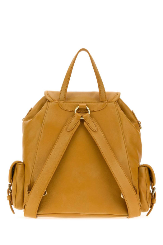 Рюкзак из кожи наппа цвета горчицы MIU MIU (5BZ042AF6P)