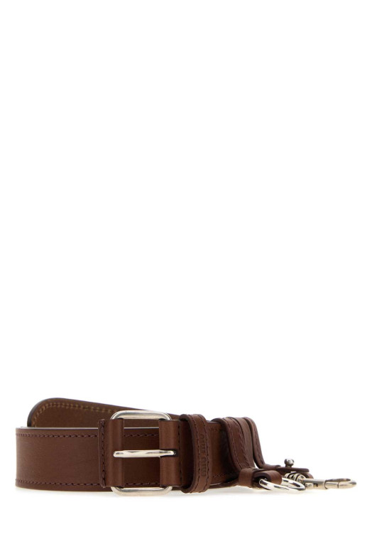 Brown leather belt MIU MIU (5CC7202G7U)