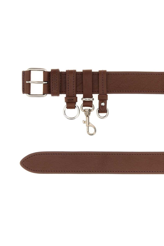 Brown leather belt MIU MIU (5CC7202G7U)