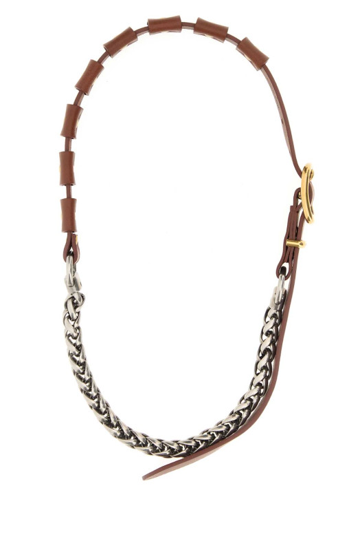 Brown leather necklace MIU MIU (5IC3232G75)