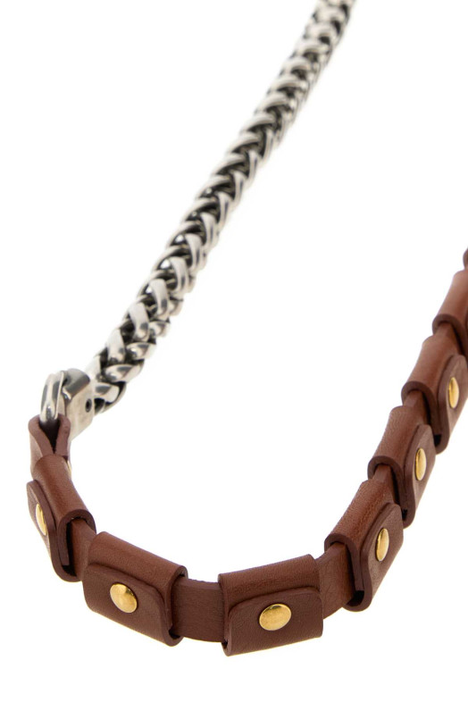 Brown leather necklace MIU MIU (5IC3232G75)