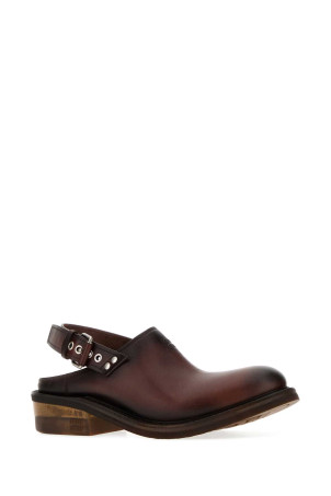 Шоколадно-коричневые кожаные тапочки MIU MIU (5R667EFA0455OD)