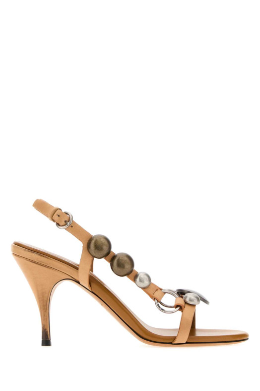 Camel leather sandals MIU MIU (5X675EFA085537)