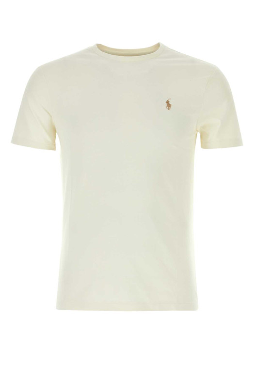 Футболка из хлопка цвета «песок» POLO RALPH LAUREN (710671438)
