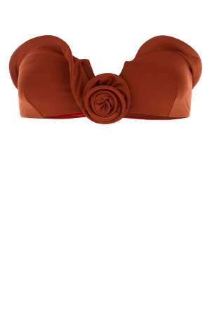 Brick stretch nylon bikini top orange MAGDA BUTRYM (817526)