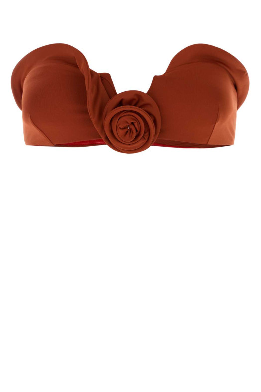 Brick stretch nylon bikini top orange MAGDA BUTRYM (817526)