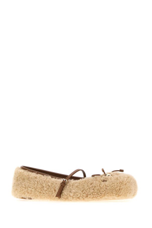 Beige shearling ballerinas GUCCI (839411AAE6H)