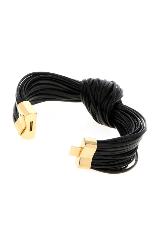 Black leather Knot bracelet Black BOTTEGA VENETA (857356VAHUA)