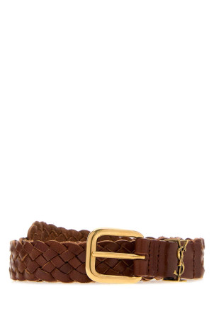 Brown leather belt SAINT LAURENT (859141AAEJG)