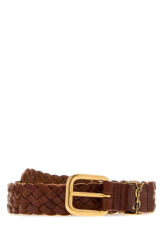 Brown leather belt SAINT LAURENT (859141AAEJG)