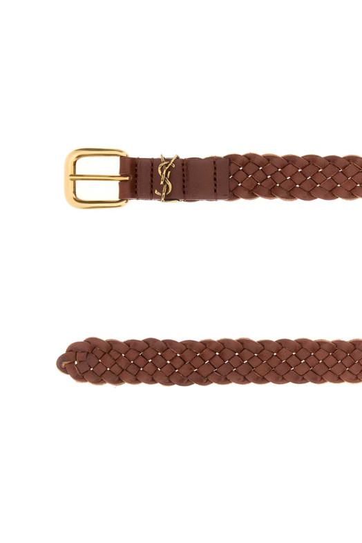 Brown leather belt SAINT LAURENT (859141AAEJG)
