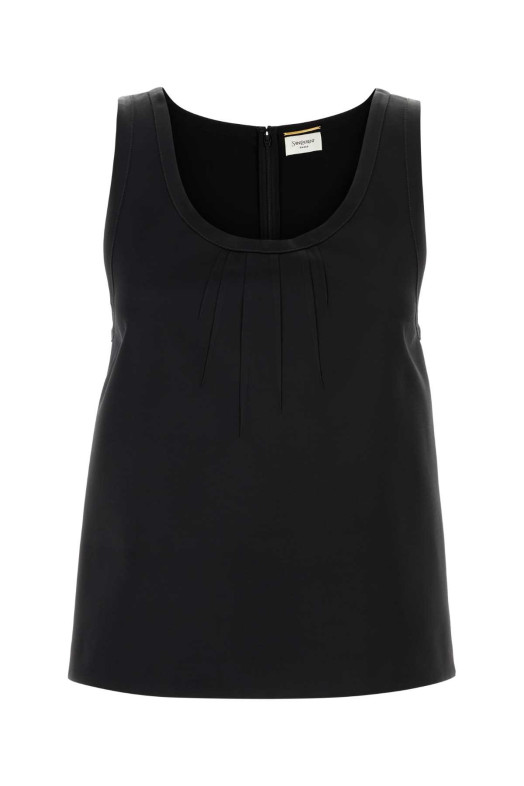 Black satin top Black SAINT LAURENT (863984Y1K44)