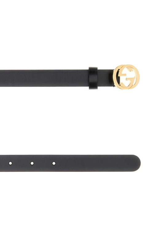 Black leather belt Black GUCCI (864428CVE0G)