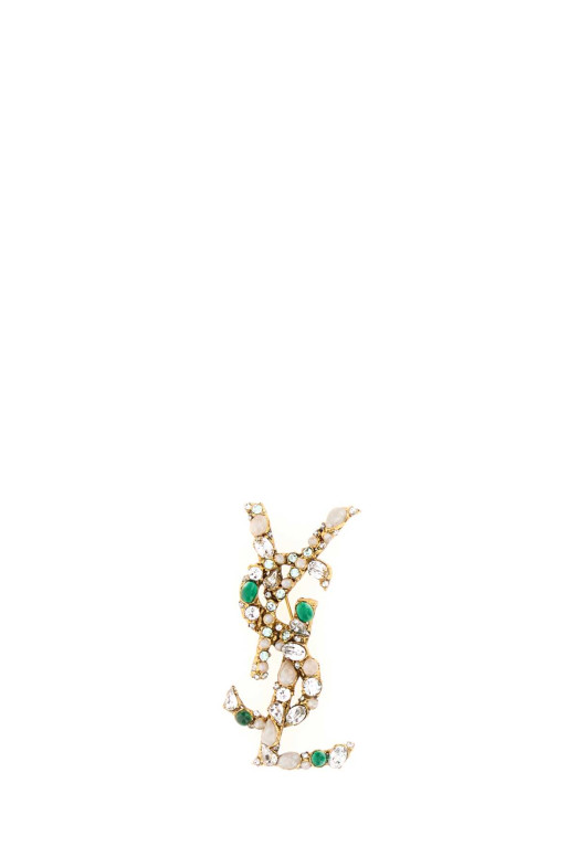 Embellished metal Cassandre pin SAINT LAURENT (870095Y15VR)