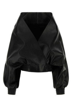 Черная кожаная куртка Black BALENCIAGA (871982TUS11)