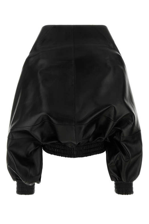 Черная кожаная куртка Black BALENCIAGA (871982TUS11)